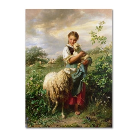 Johann Hofner 'The Shepherdess 1866' Canvas Art,18x24